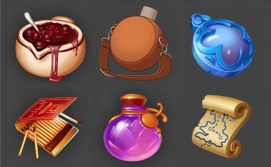 The flask with second pass of color including soft shading and basic light direction