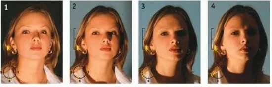 Фотореференс распределения света и тени на женской фигуре в позе с оружием