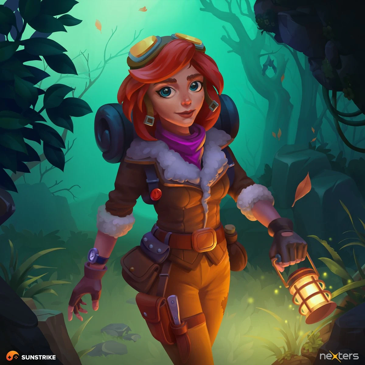 2D casual mobile game illustrations for Puzzle Odyssey by Nexters - vibrant character and environment art set with stylized lighting