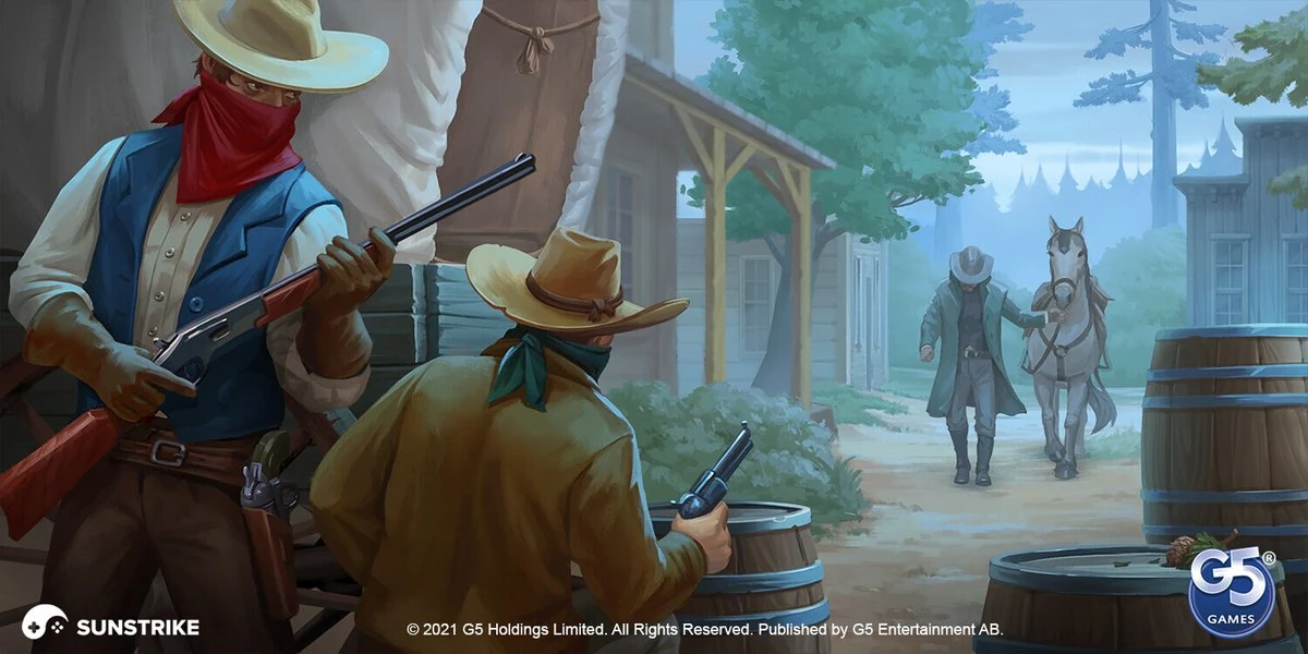 Illustrations created by SunStrike Studios for Jewels of the Wild West by G5 Games