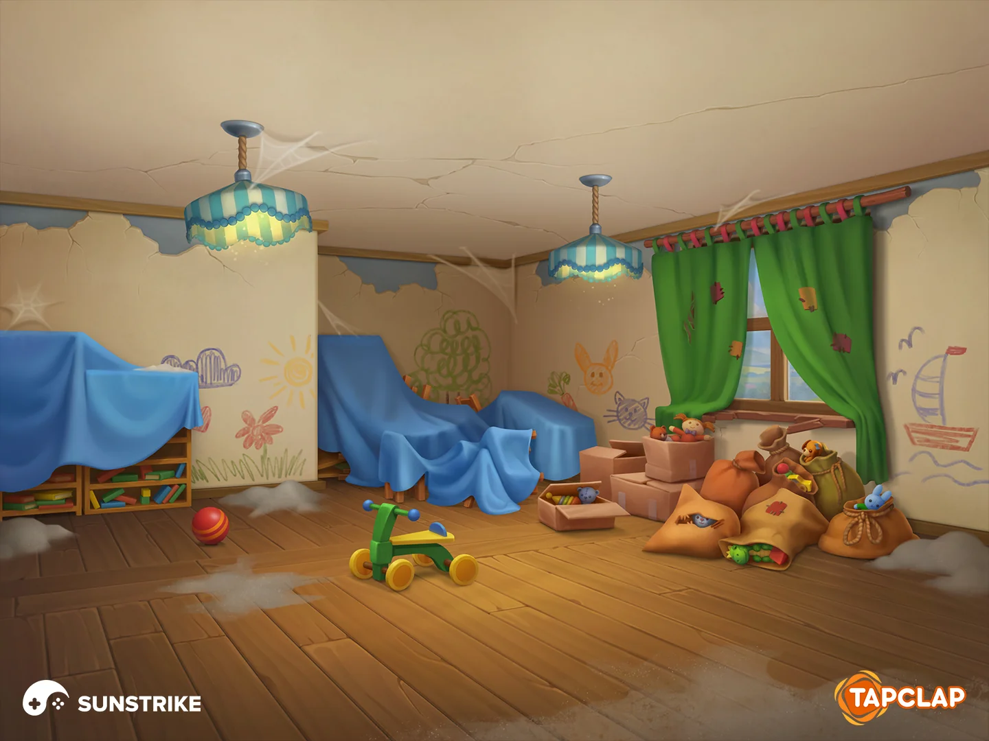 Messy kids playroom location for Tapclap: DesignVille