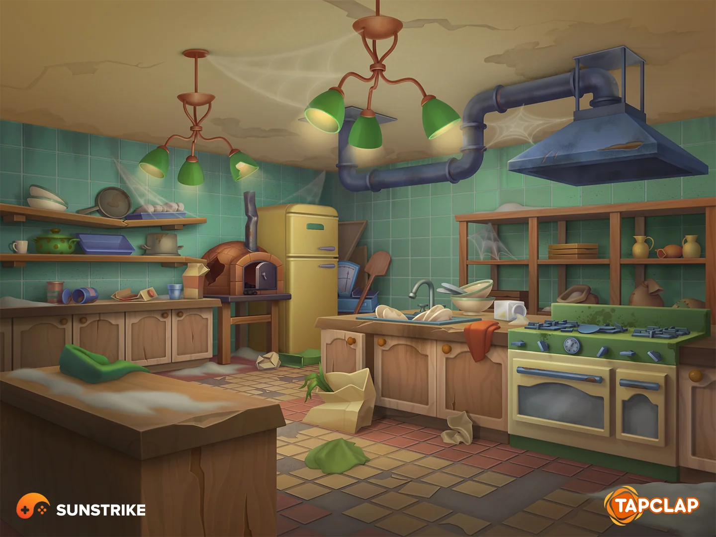 Run-down kitchen location for Tapclap: DesignVille