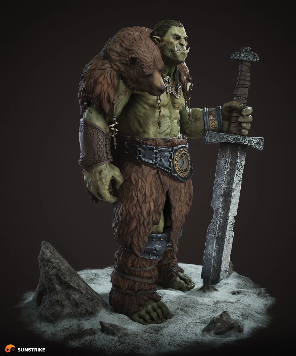 Realistic character design for Orc Warrior