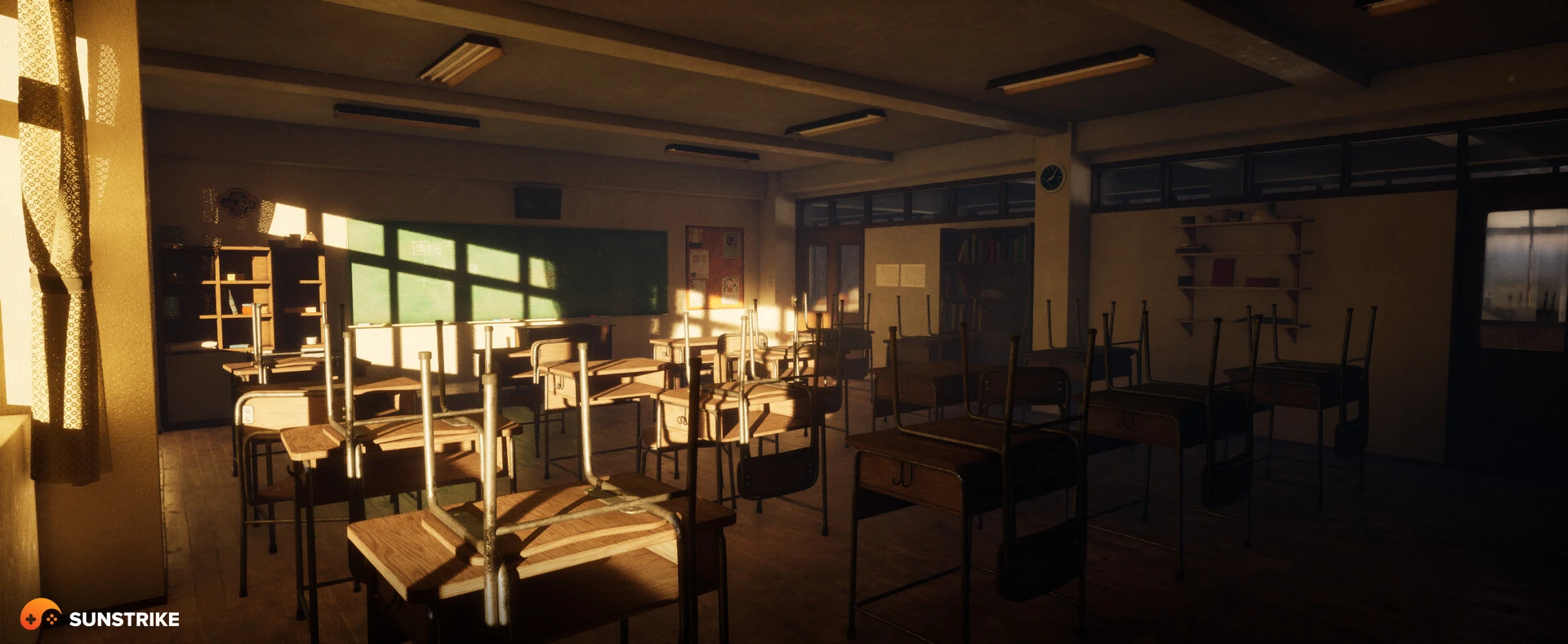 Game environment art for Japanese Classroom