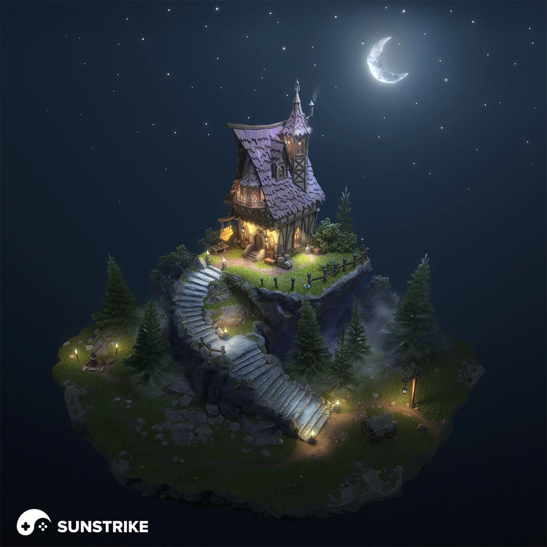 Game environment art for 3D Dioramas