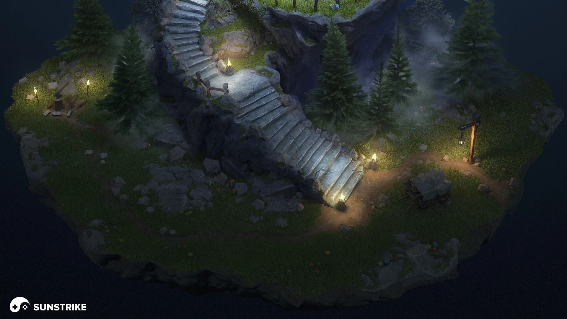 Stylized location design from 3D Dioramas