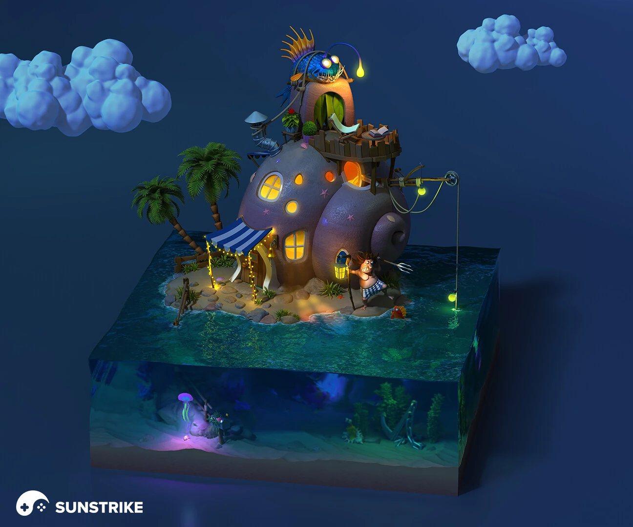 Atmospheric location detail for Island of the Underwater Devil