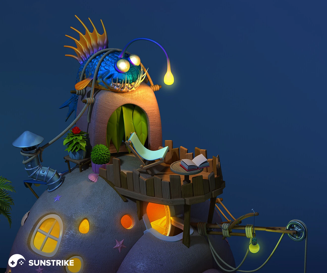 Background art piece for Island of the Underwater Devil