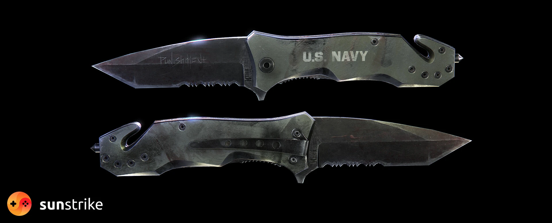 Game asset design from Navy Lock Back Knife