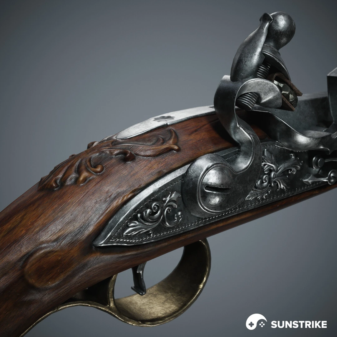 Game asset design from Victorian pistol