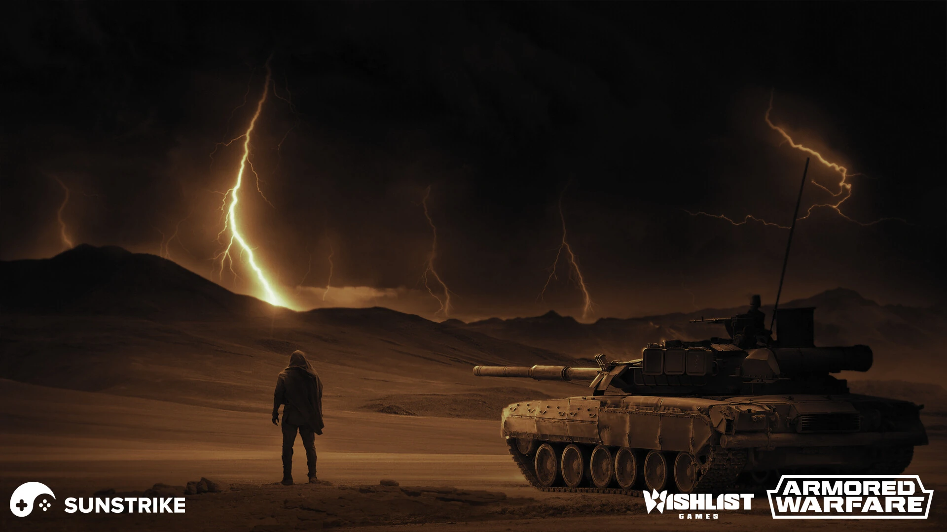 Video game ad visual for Wishlist: Armored Warfare