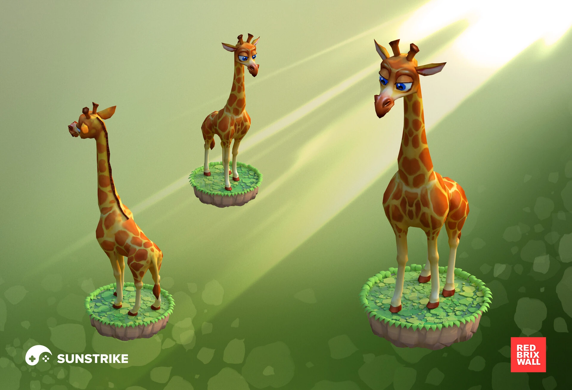 Isometric environment art for Red Brix Wall: Park Town