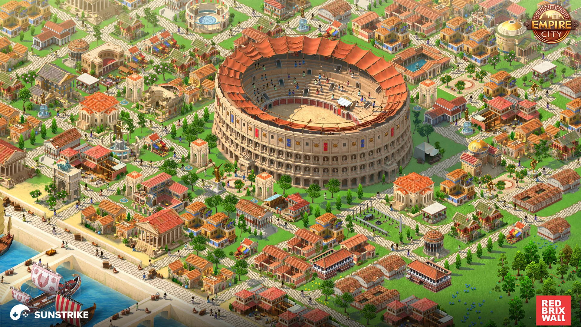 Empire City store key art with a Roman colosseum