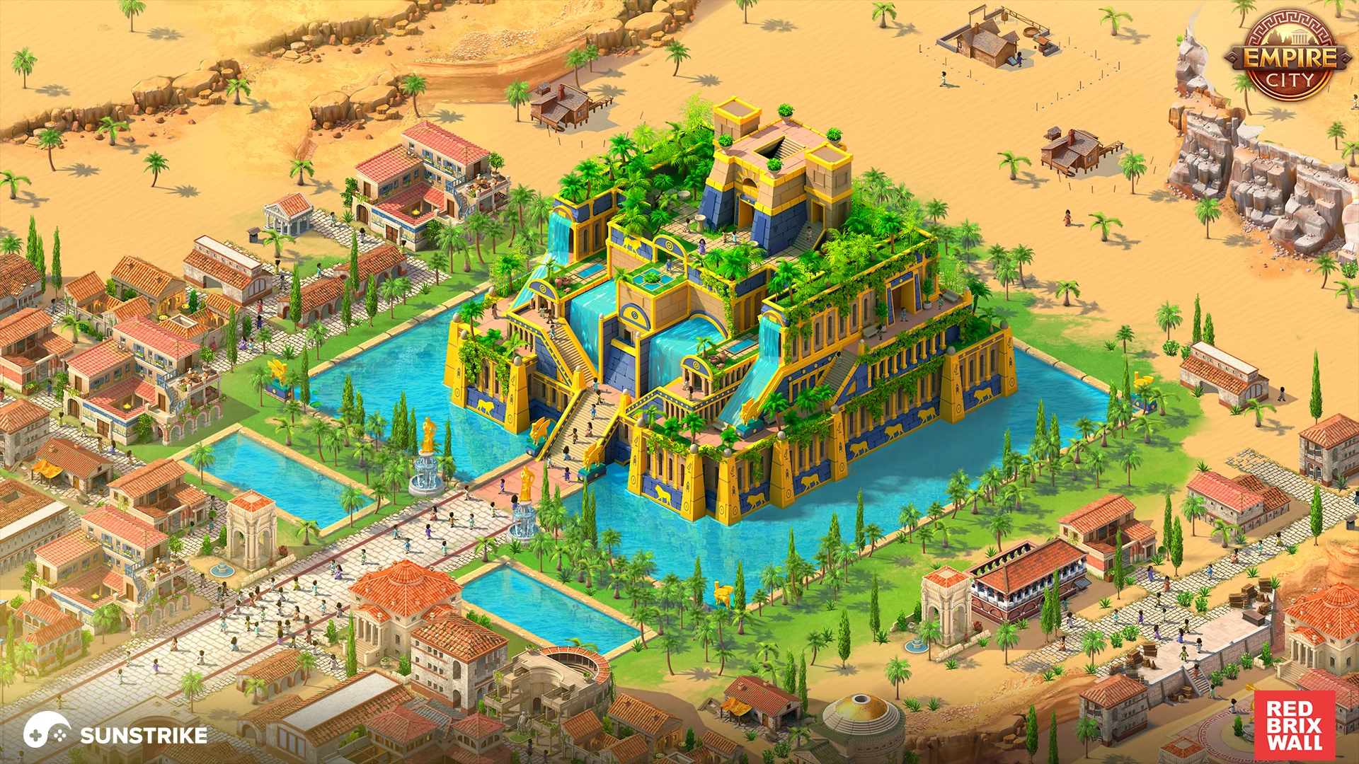 Empire City store key art with the Hanging Gardens of Babylon