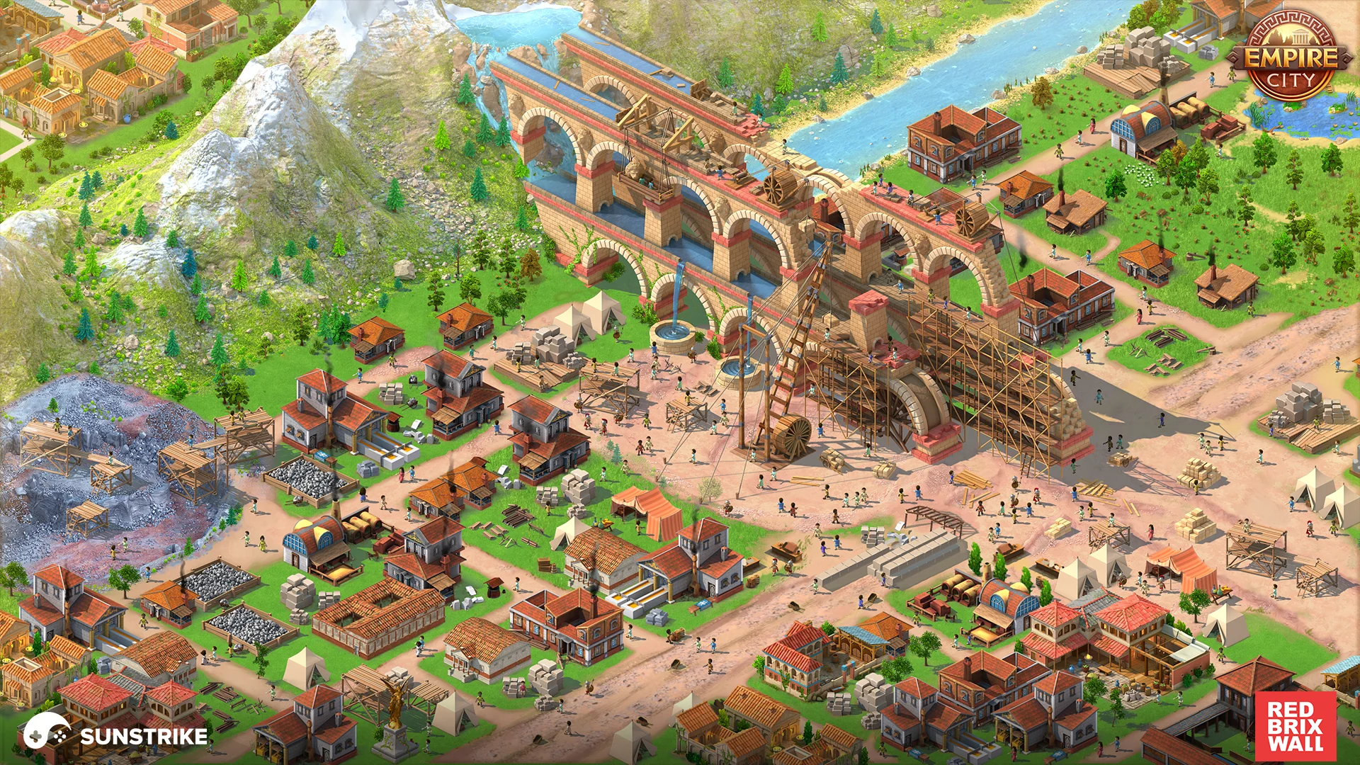 Empire City store key art with a Roman aqueduct