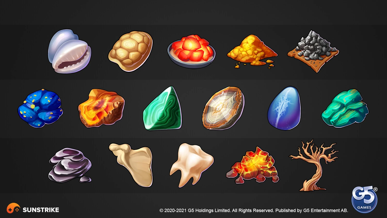 Casual UI artwork for G5 Games: Jewels of Egypt