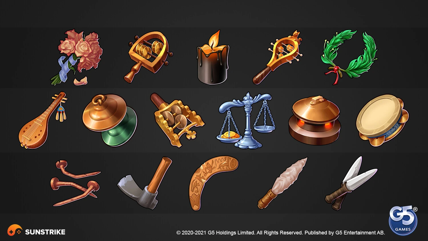 UI/UX production frame for G5 Games: Jewels of Egypt