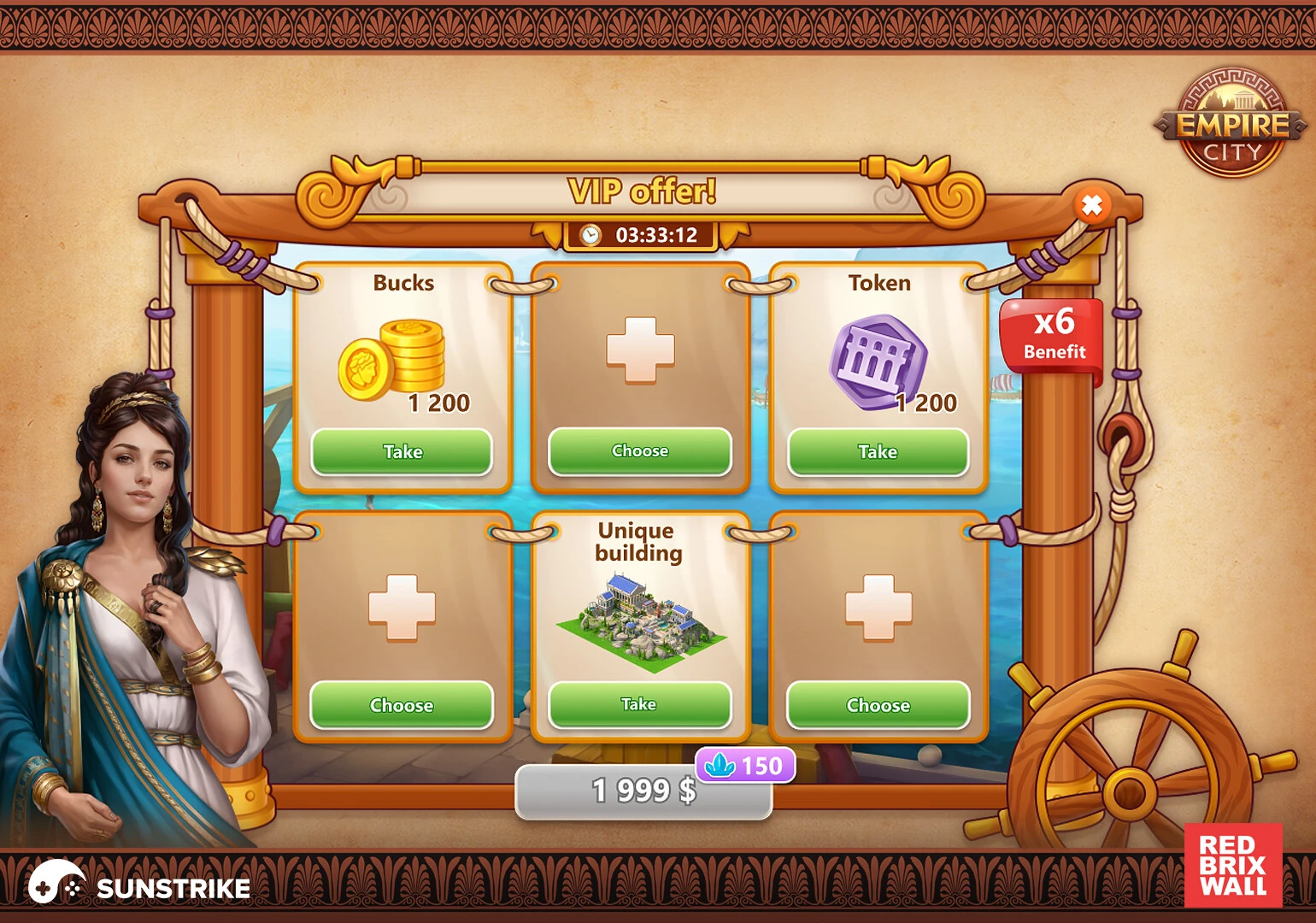 Stylized UI artwork for Red Brix Wall: Empire City
