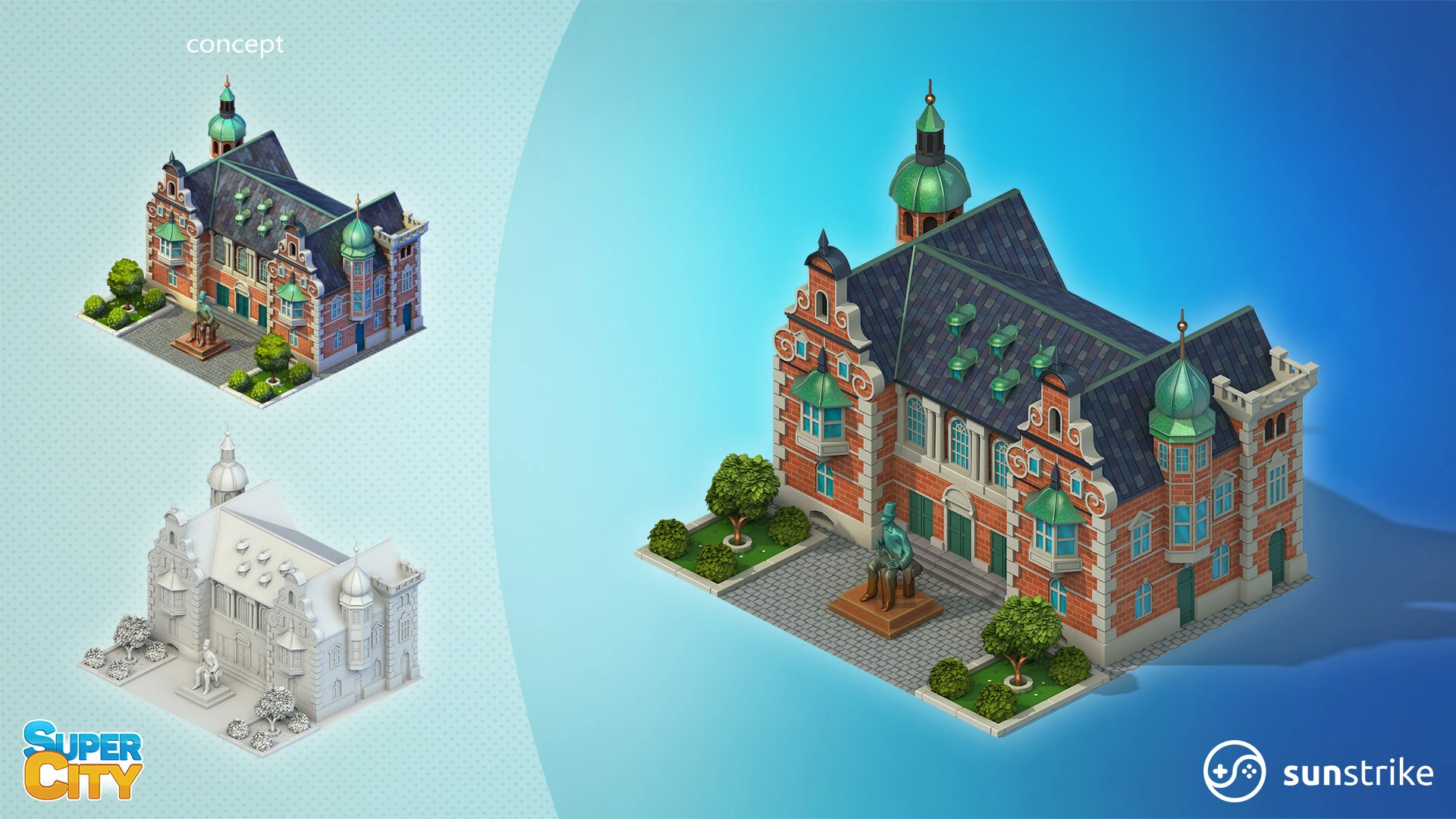 Isometric environment art for PlayKot: SuperCity