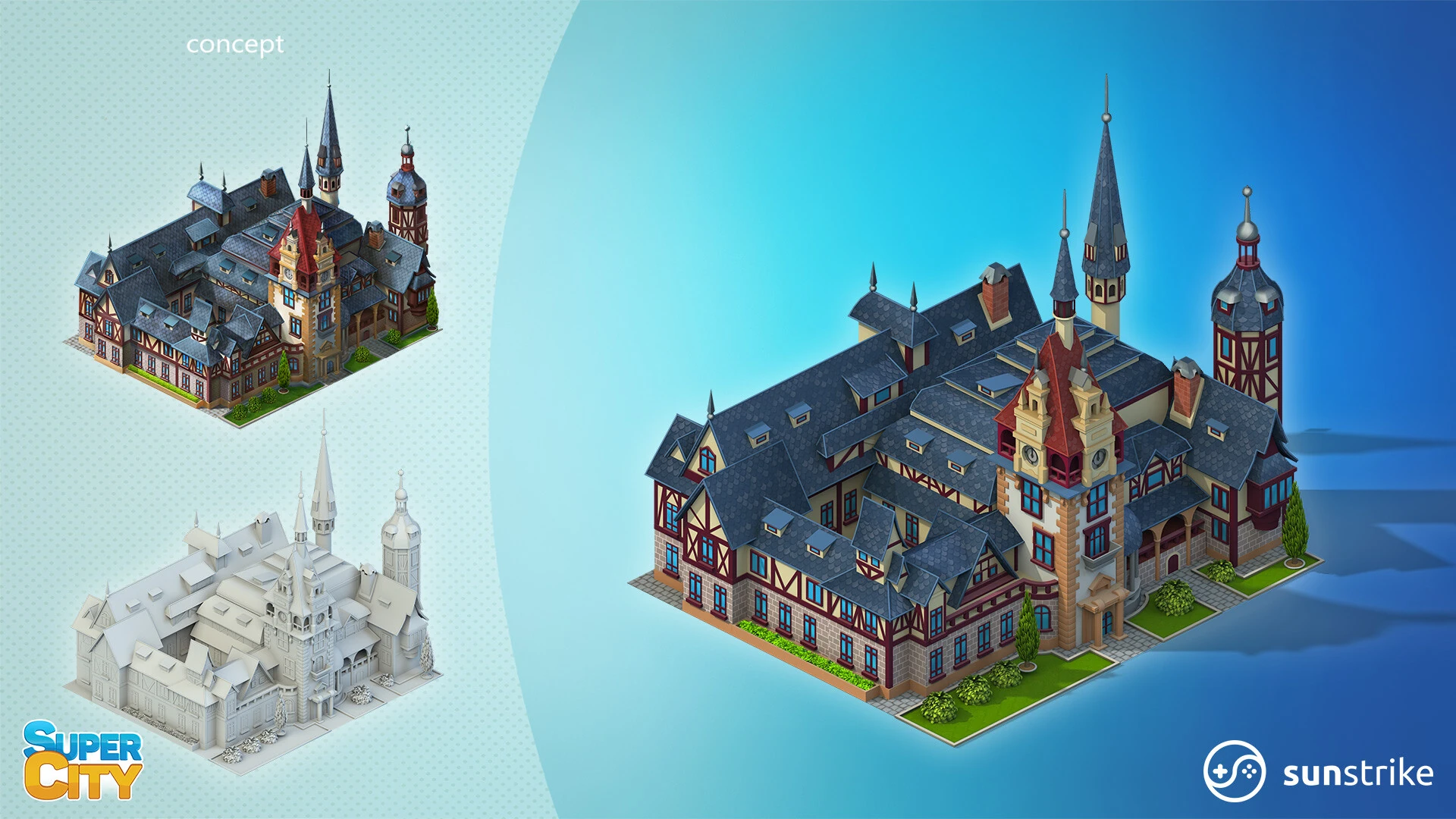 Isometric environment art for PlayKot: SuperCity