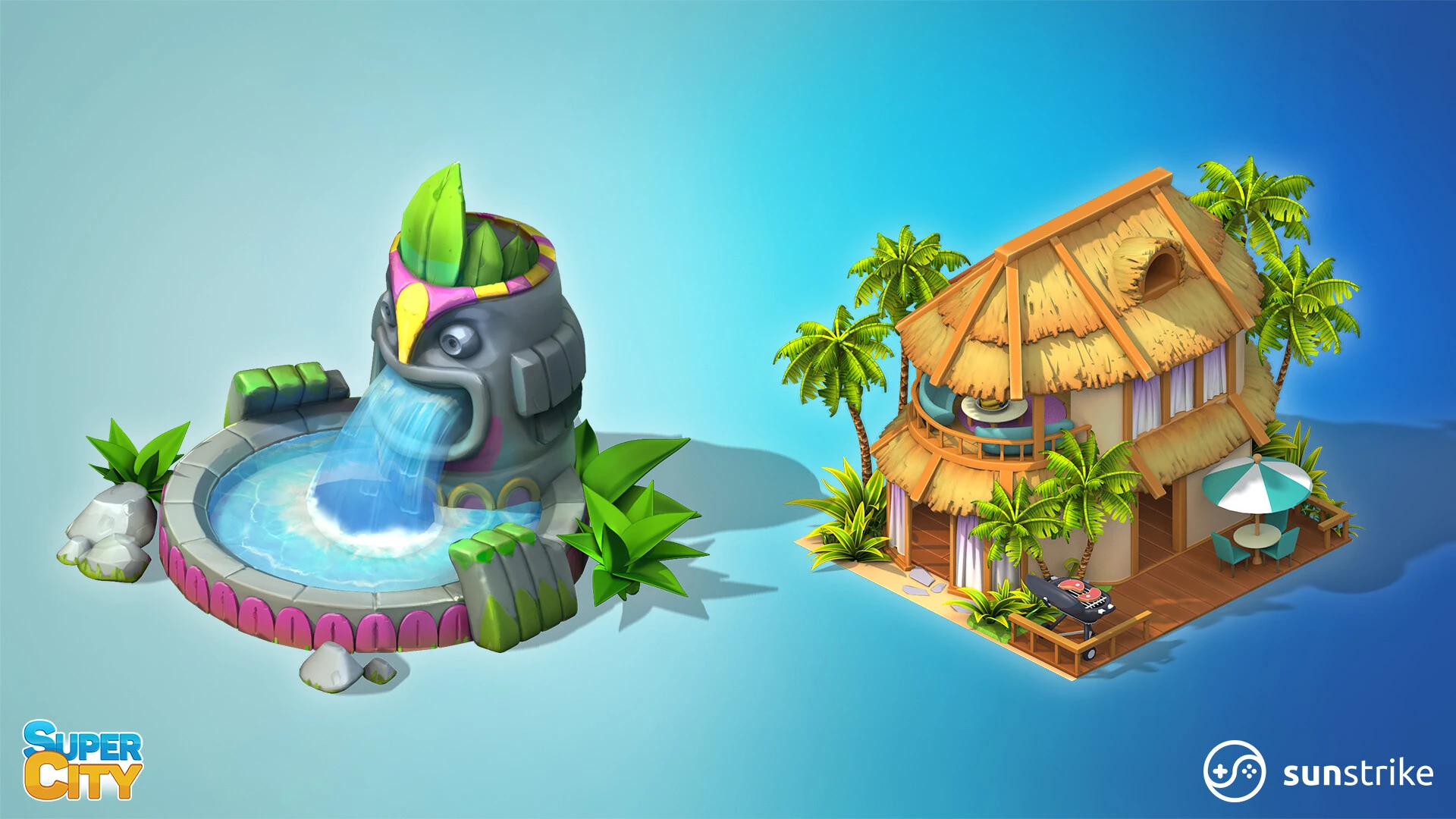Isometric game level for PlayKot: SuperCity