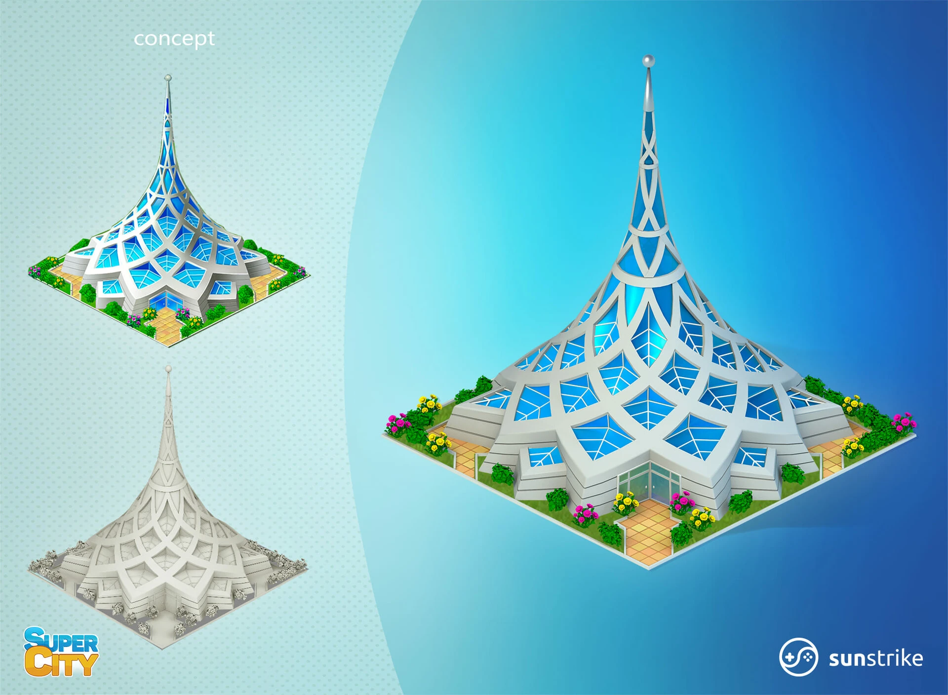 Isometric game level for PlayKot: SuperCity