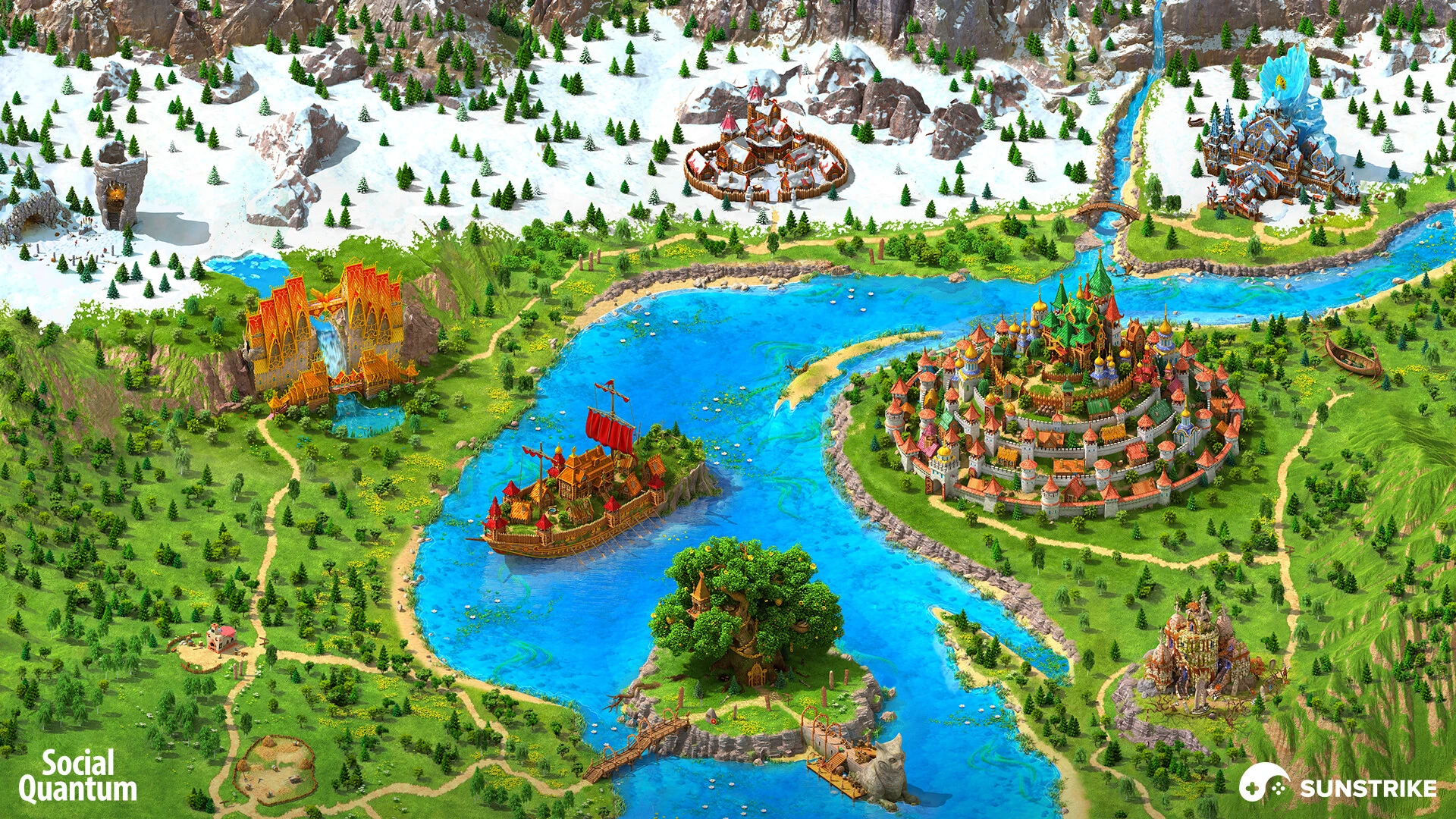 Isometric scene from Social Quantum: Megapolis