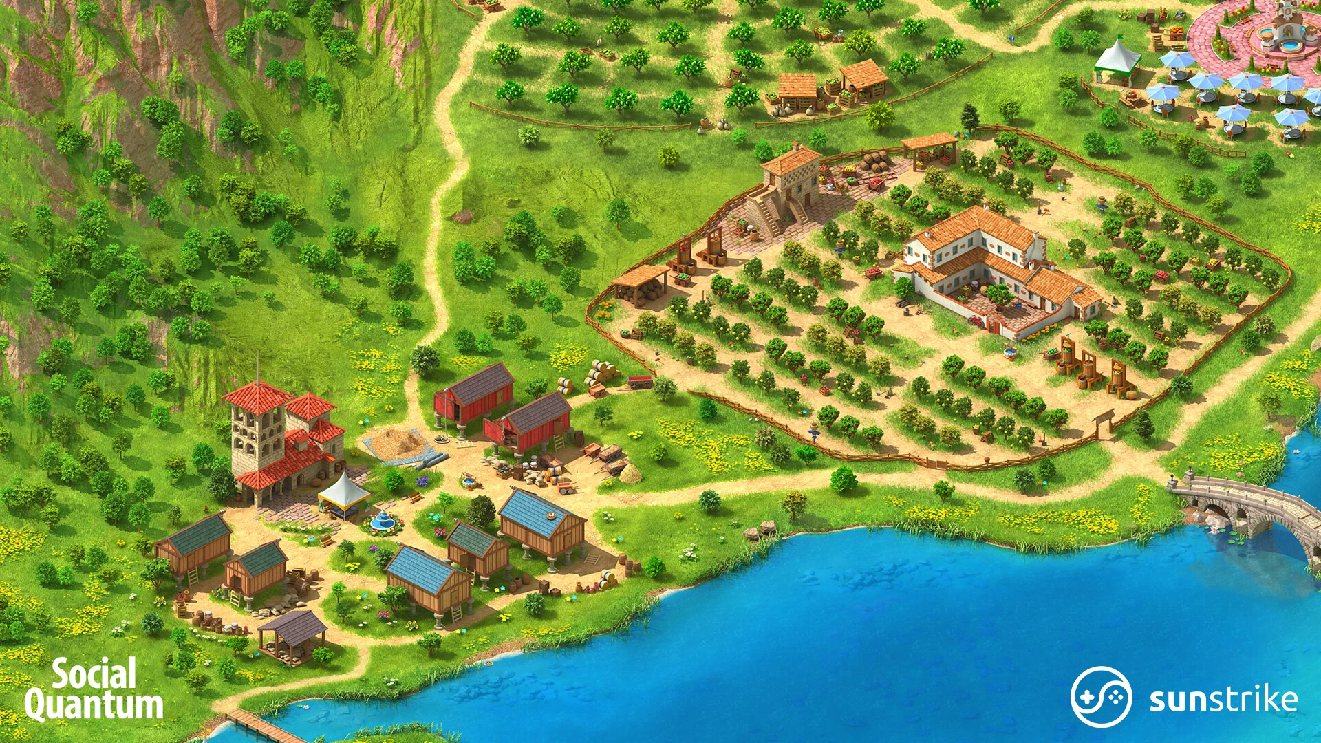 Isometric game level for Social Quantum: Megapolis