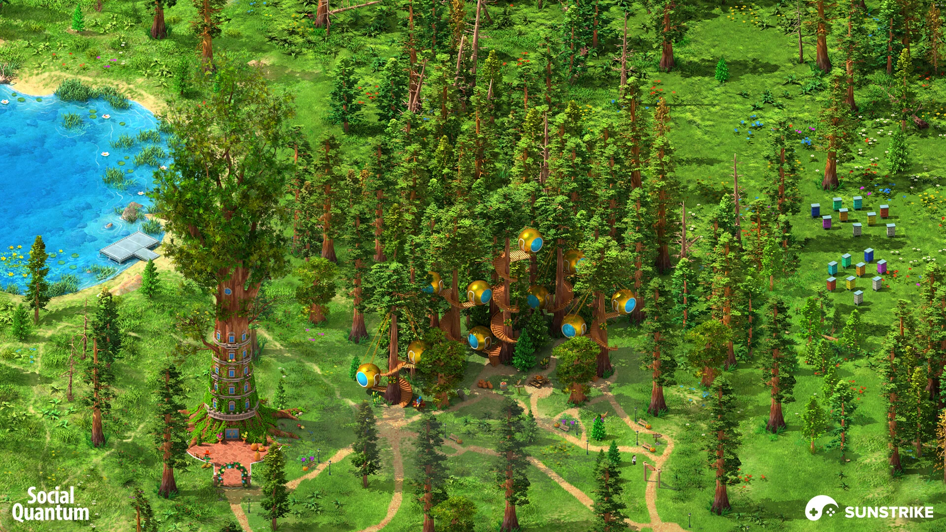 Isometric scene from Social Quantum: Megapolis