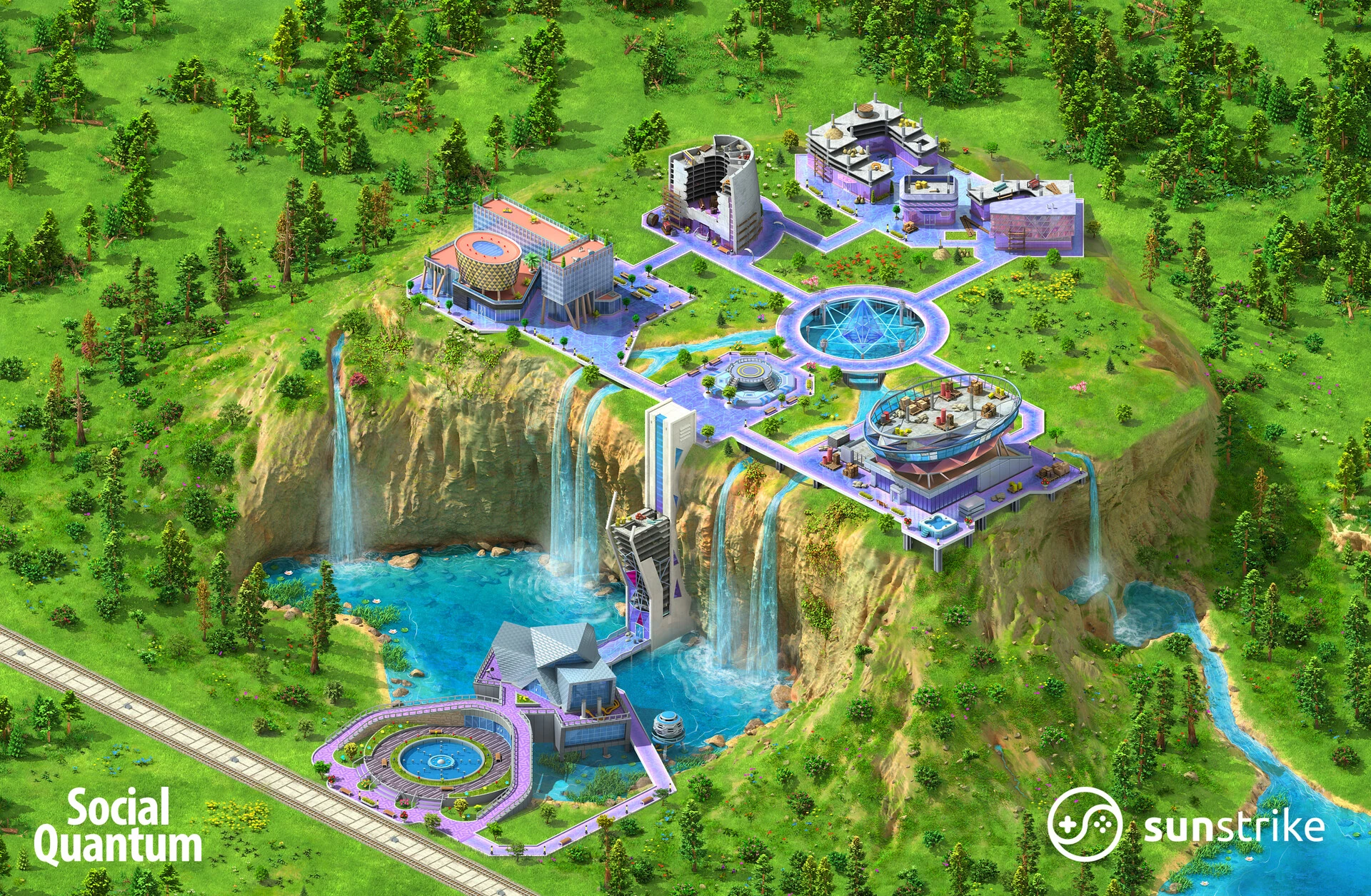 Isometric scene from Social Quantum: Megapolis