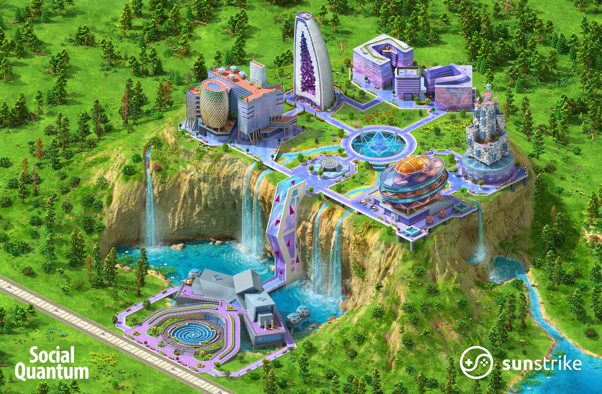 Isometric scene from Social Quantum: Megapolis