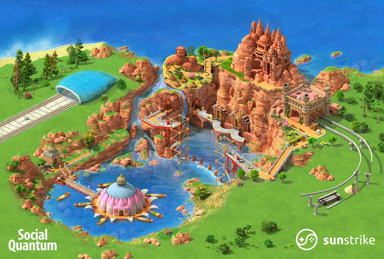 Isometric scene from Social Quantum: Megapolis