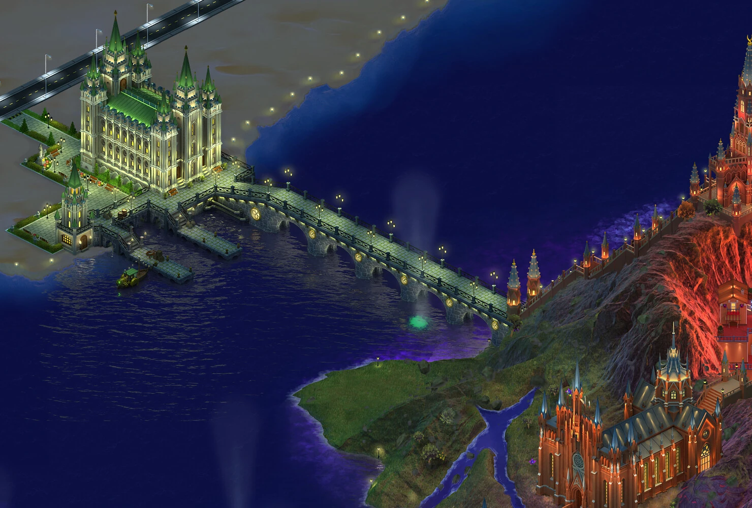 Isometric environment art for Social Quantum: Megapolis