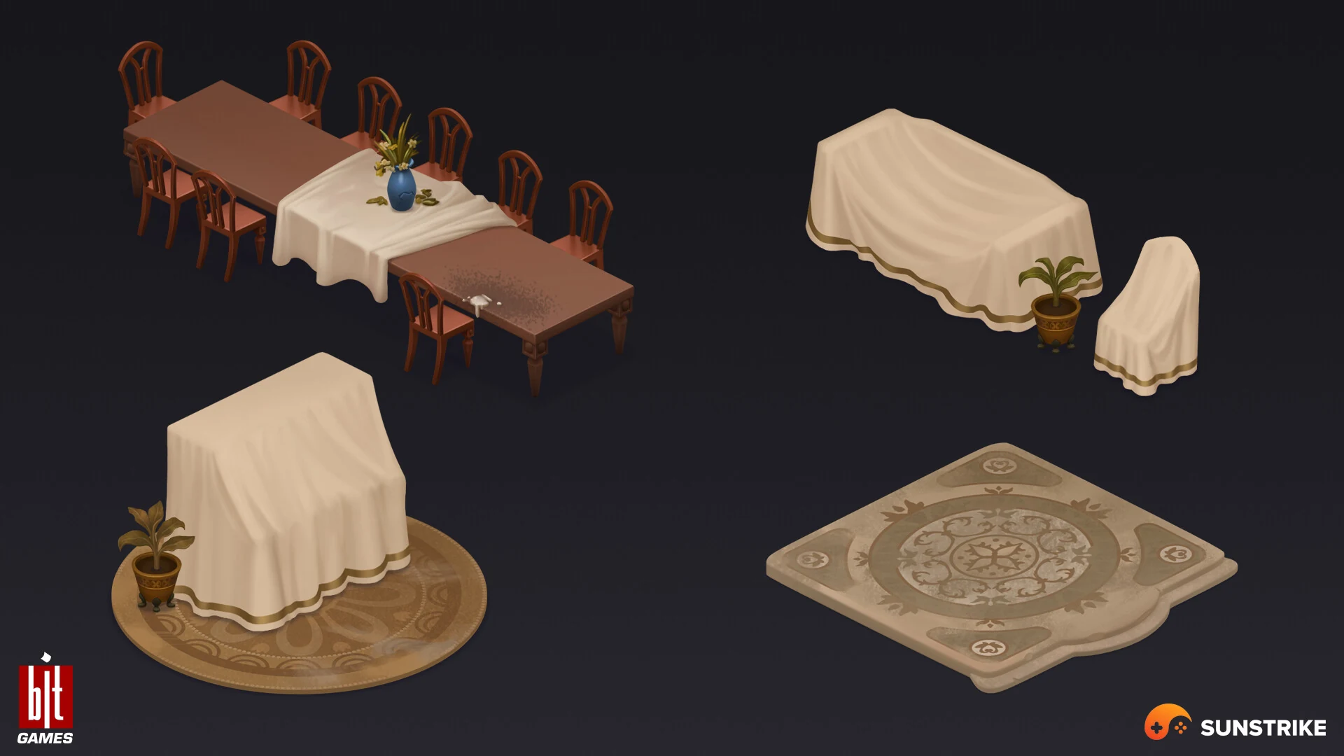 Isometric game level for BIT.GAMES: Storyngton Hall