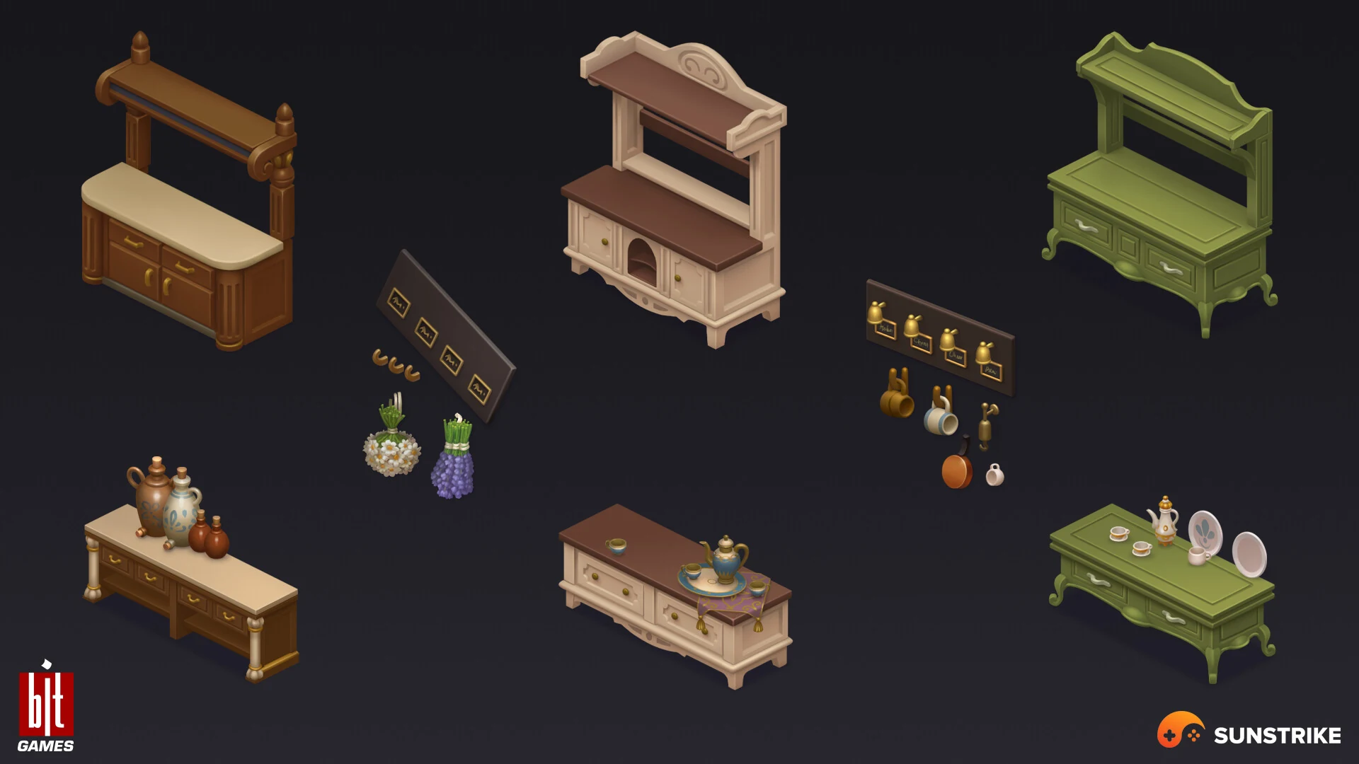 Isometric game level for BIT.GAMES: Storyngton Hall