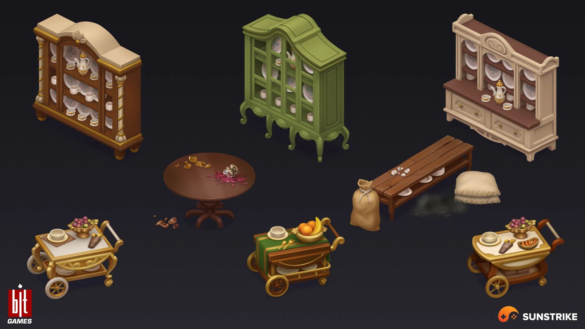 Isometric location design for BIT.GAMES: Storyngton Hall