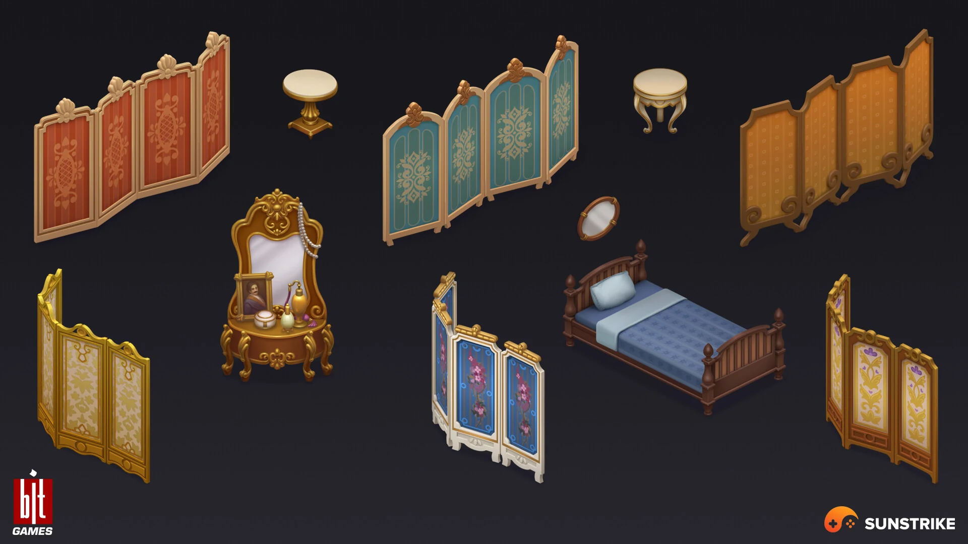 Isometric environment art for BIT.GAMES: Storyngton Hall