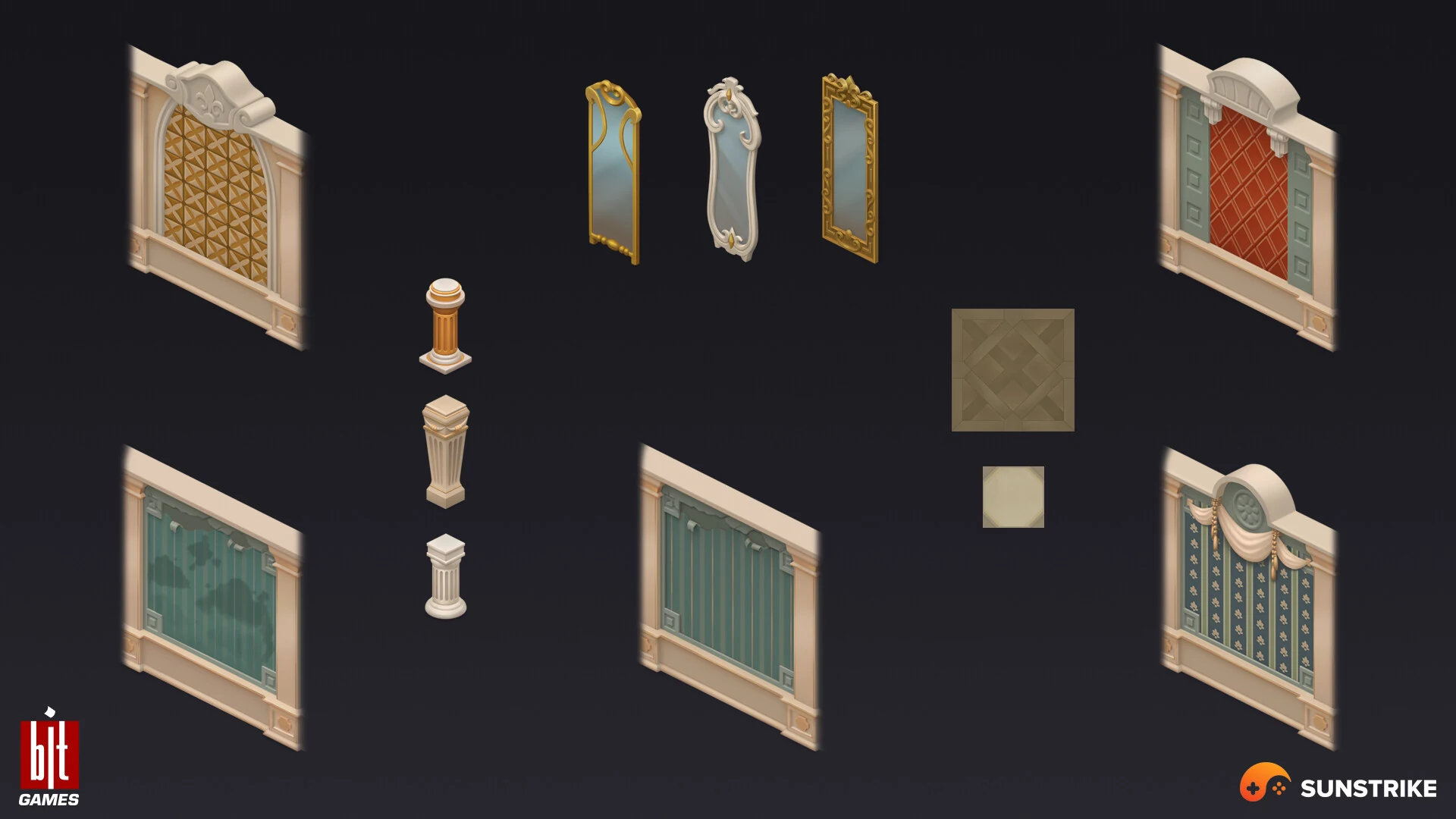Isometric location design for BIT.GAMES: Storyngton Hall