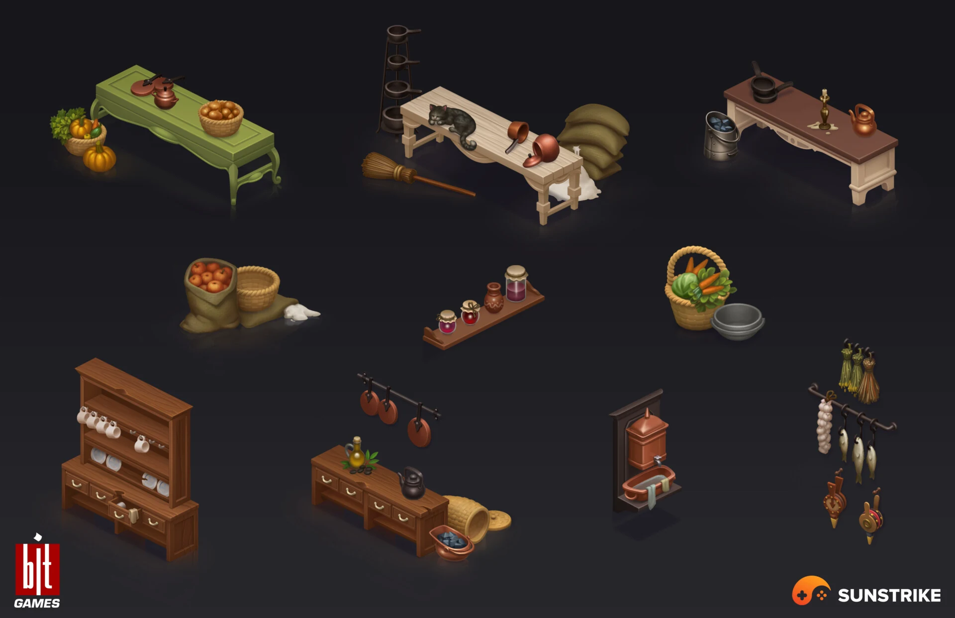 Isometric environment frame from BIT.GAMES: Storyngton Hall