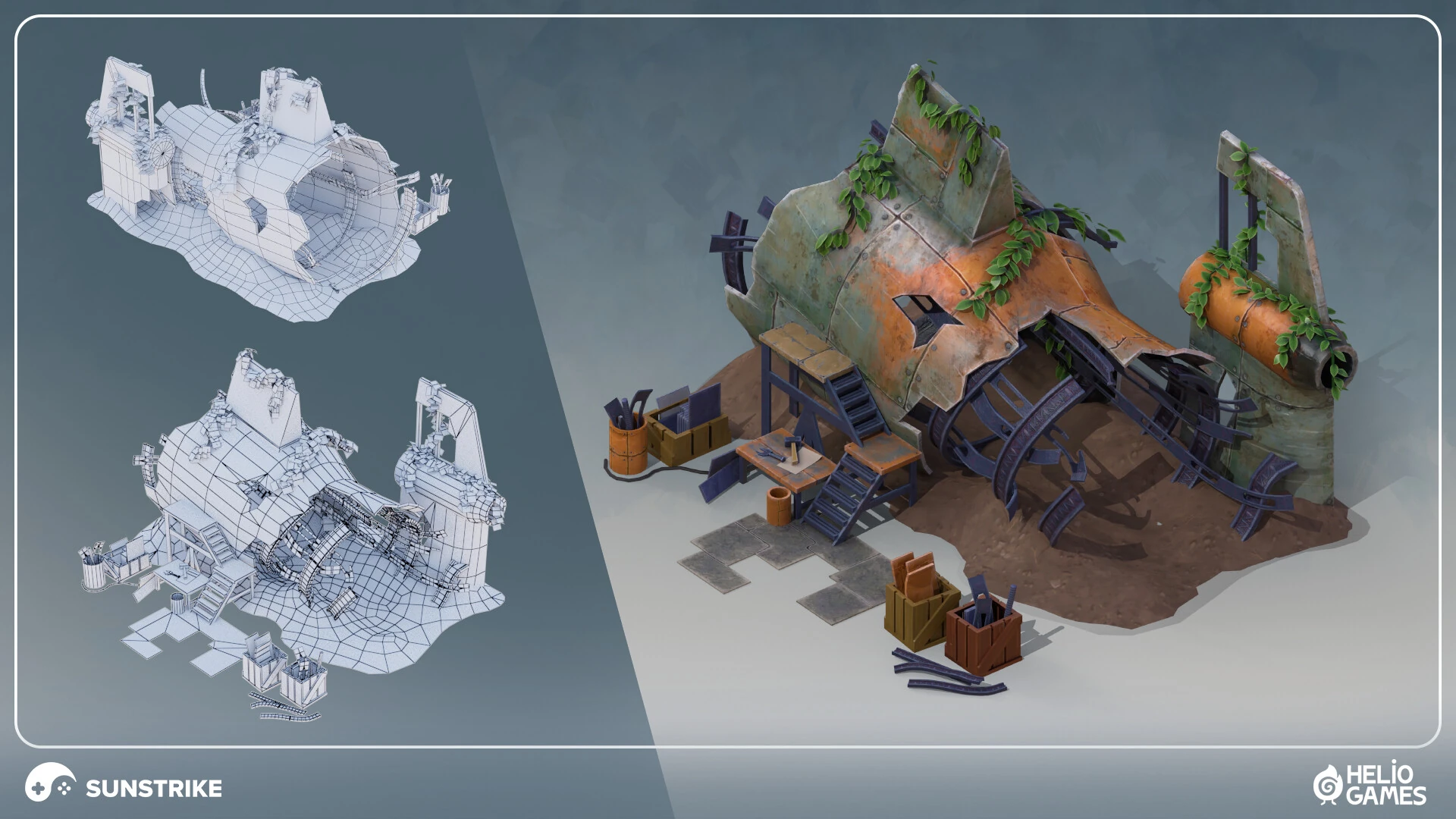 Isometric scene from Helio Games: Amikin Survival