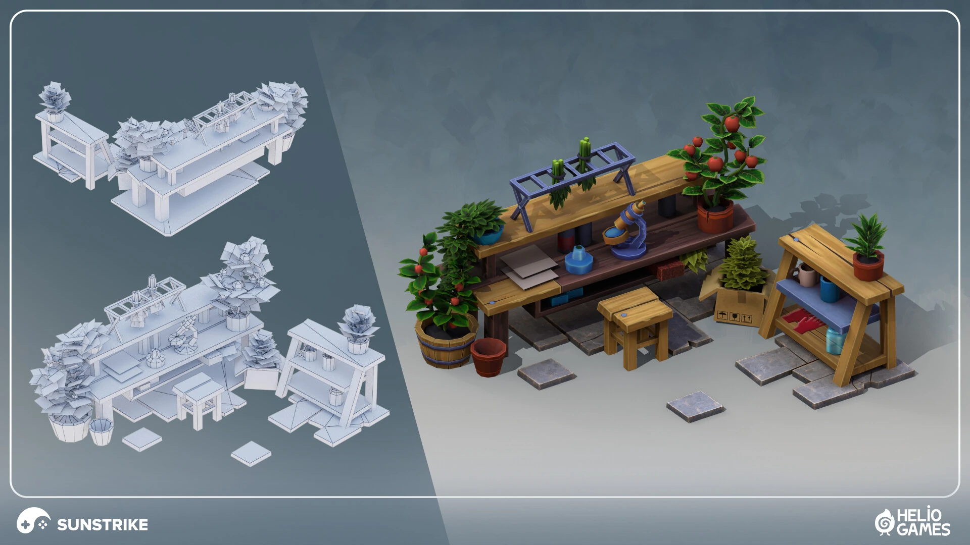 Isometric location design for Helio Games: Amikin Survival