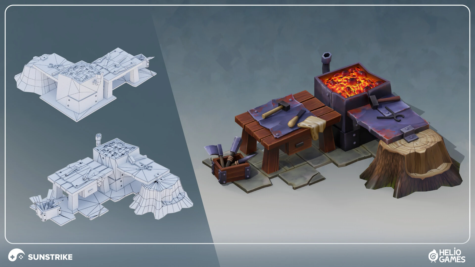 Isometric scene from Helio Games: Amikin Survival
