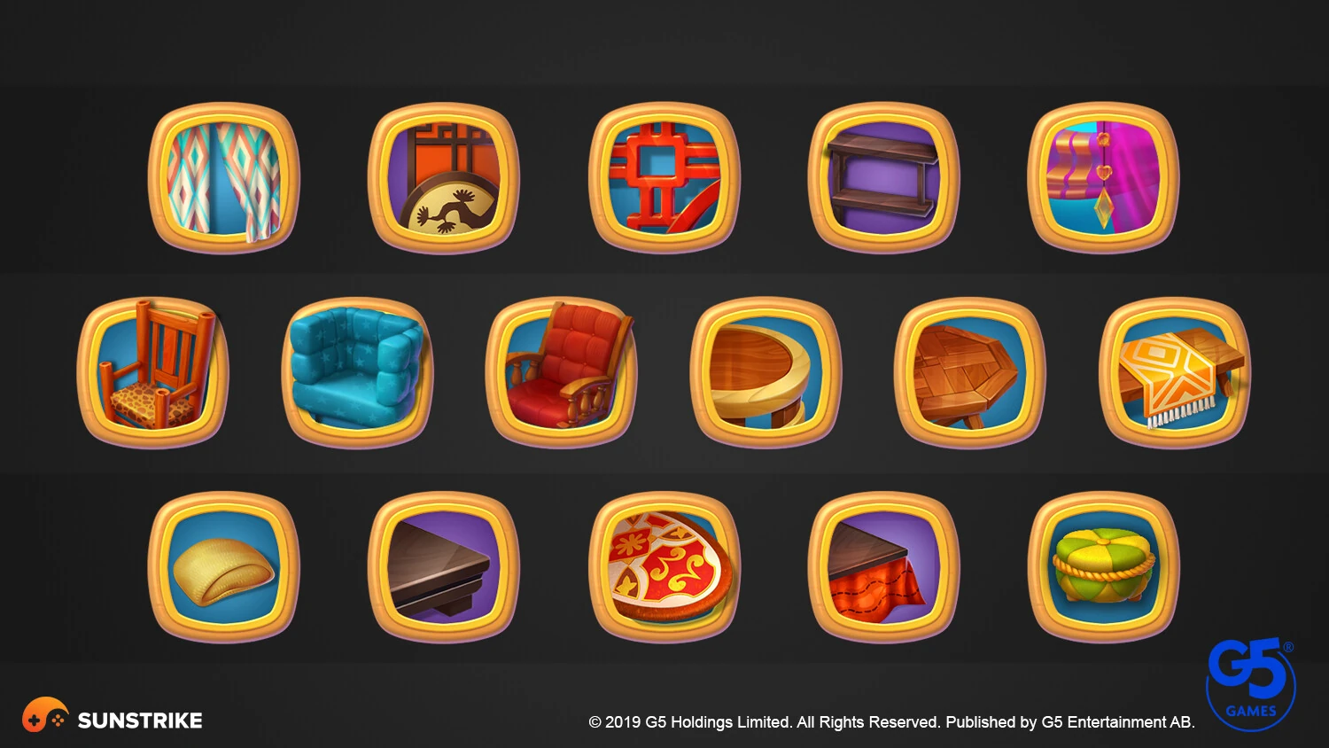 Game UI design for G5 Games: Mahjong Journey