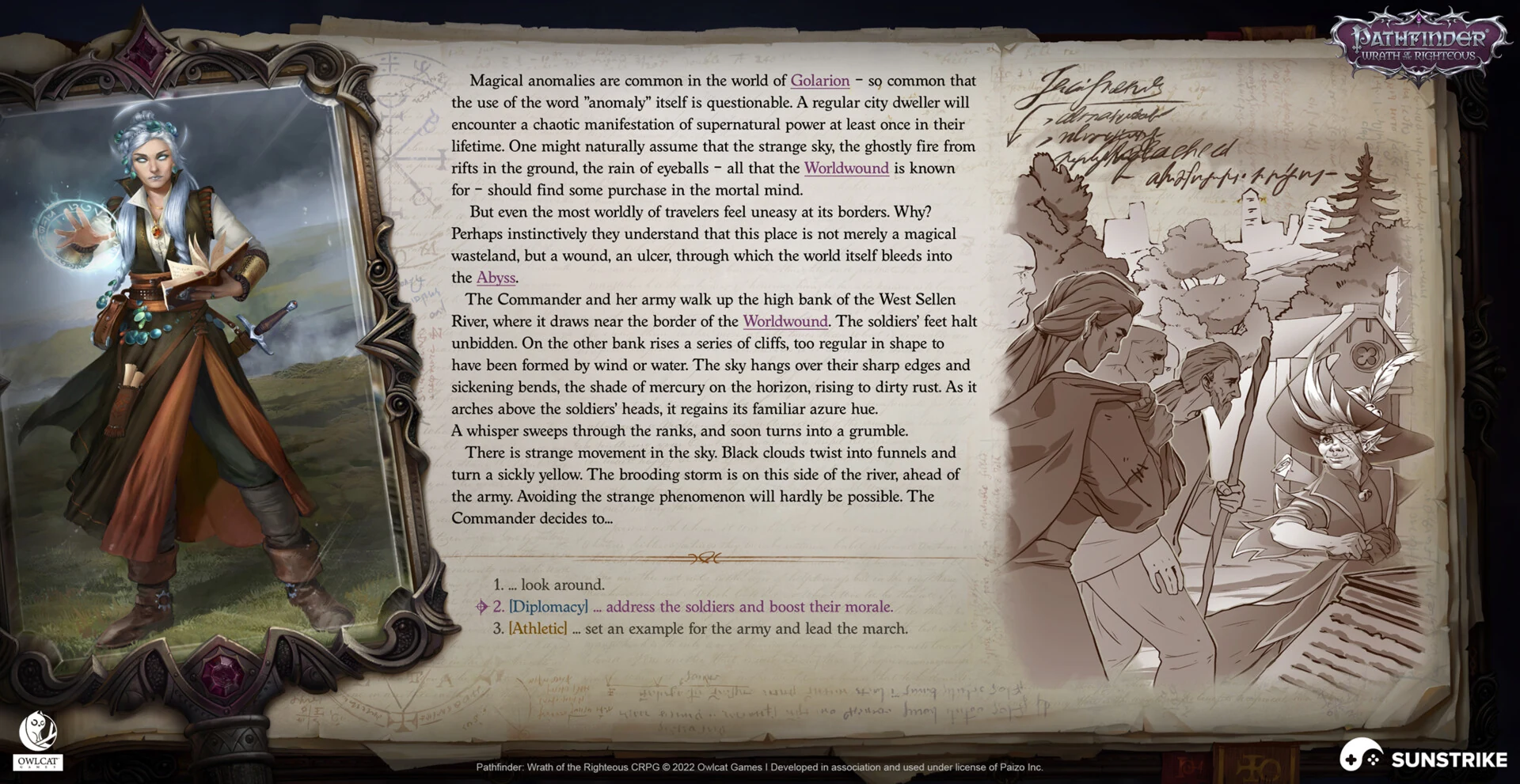 UI/UX production frame for Owlcat Games: Pathfinder