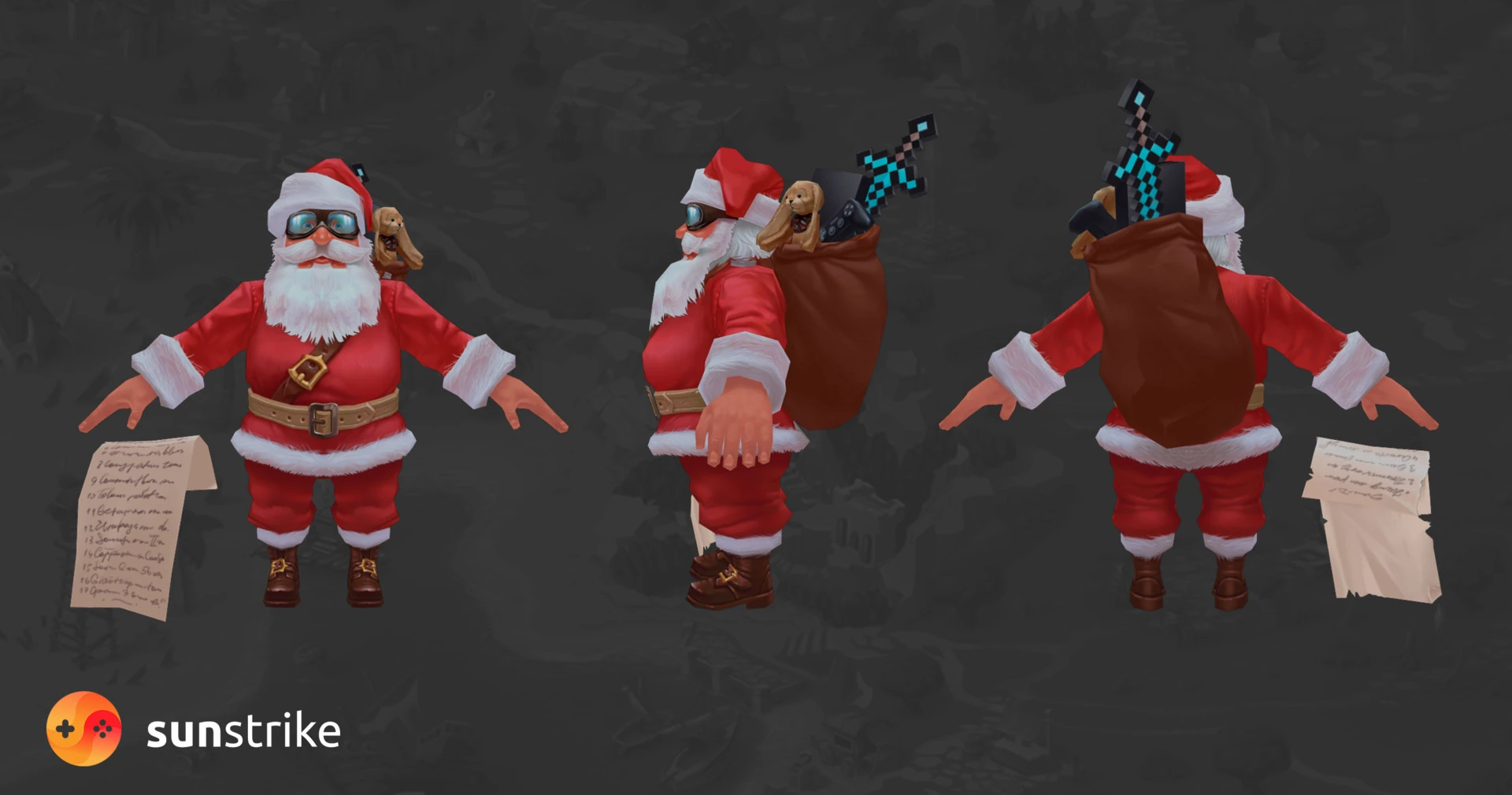 Character render for Low-poly characters
