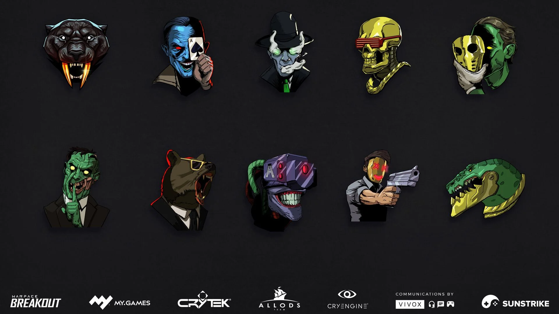 2D game art outsourcing - character avatar logos for Warface Breakout