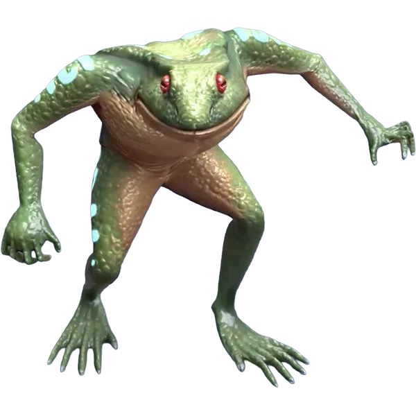 Green amphibian creature standing with arms spread - creature animation by SunStrike Studios