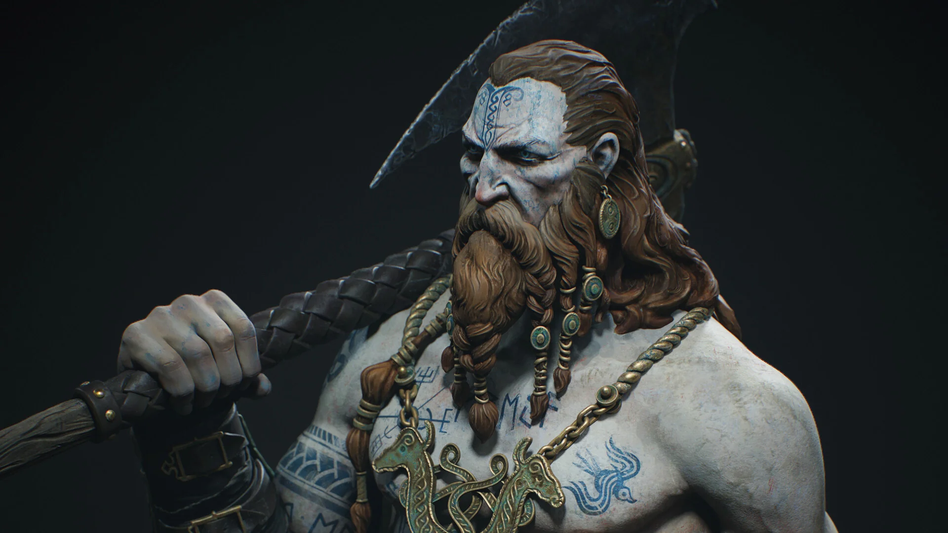 3D game art outsourcing - realistic viking warrior character model for video game