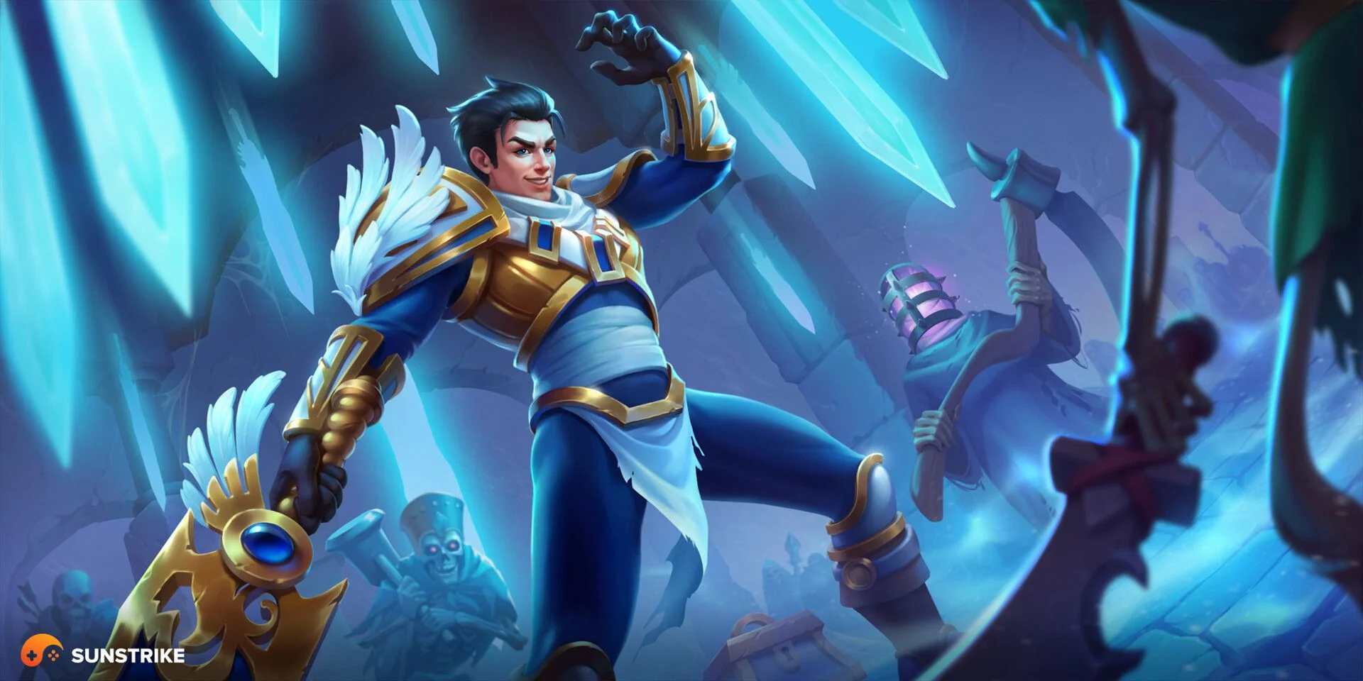 арт загрузочного экрана игры - splash art фэнтезийного героя для мобильной RPG