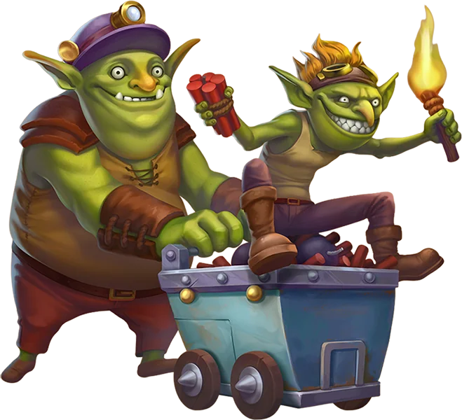 Stylized 2D game characters for gaming ads - goblin duo for mobile game advertisement